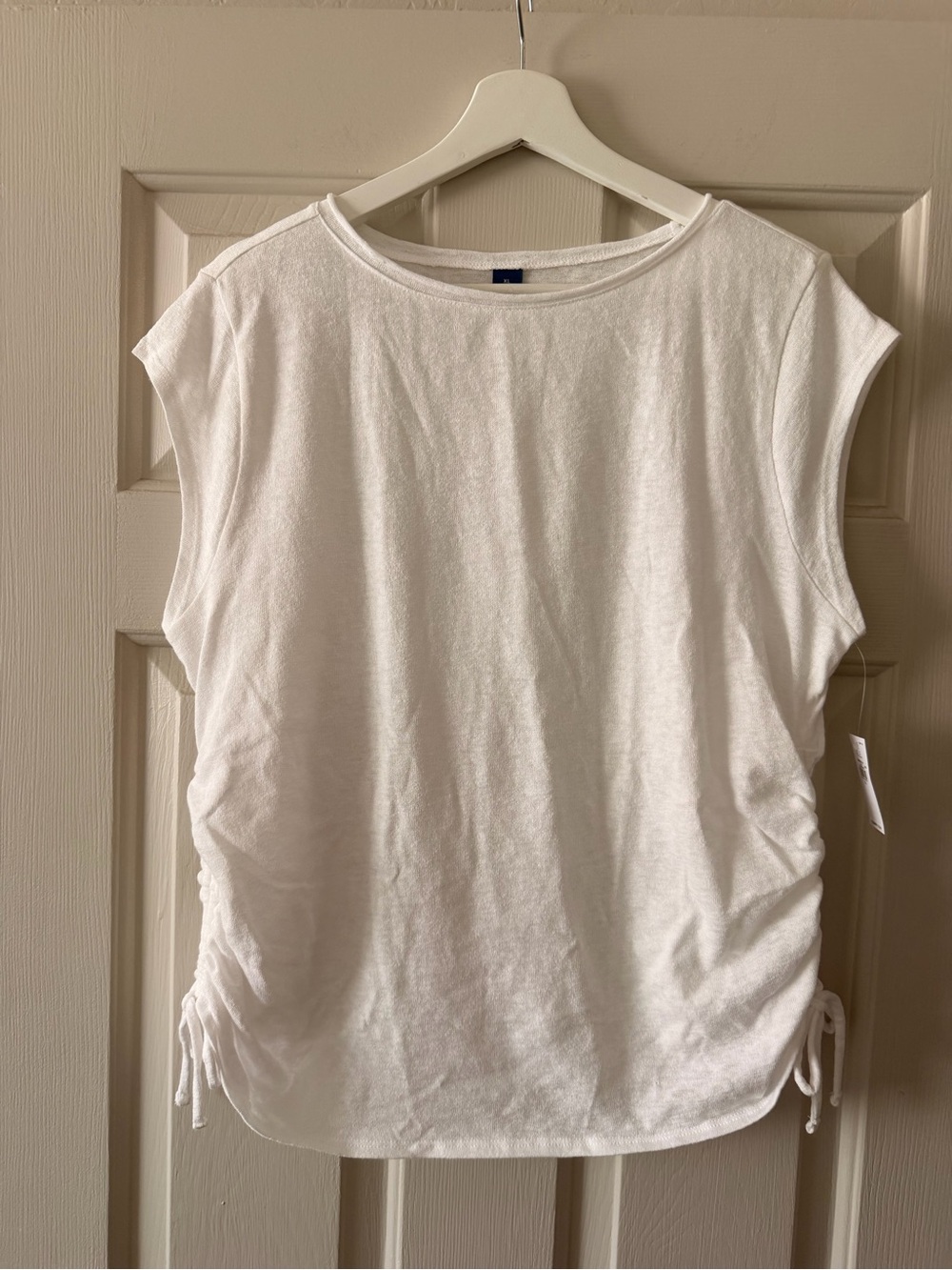 Old Navy White Sleeveless Drawstring Tank Top